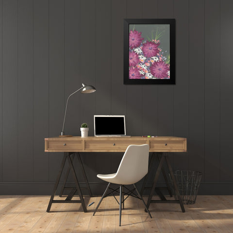 Mauve Wildflower Garden II Black Modern Wood Framed Art Print by Moore, Regina