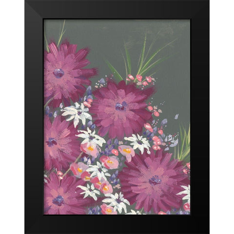 Mauve Wildflower Garden II Black Modern Wood Framed Art Print by Moore, Regina
