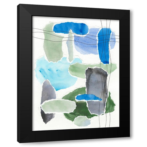 Organic Groove II Black Modern Wood Framed Art Print with Double Matting by Moore, Regina