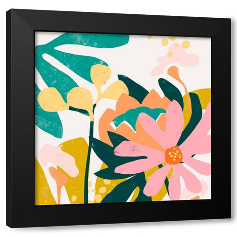 Cut Paper Garden I Black Modern Wood Framed Art Print with Double Matting by Vess, June Erica