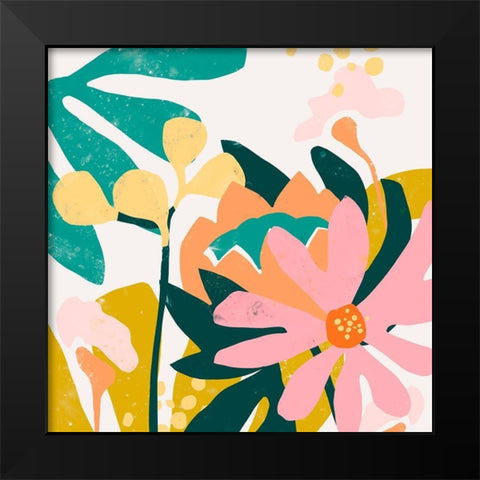 Cut Paper Garden I Black Modern Wood Framed Art Print by Vess, June Erica