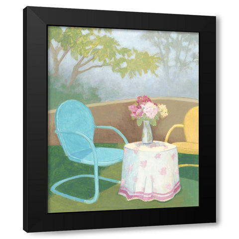 Garden Conversation I Black Modern Wood Framed Art Print by Meagher, Megan