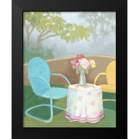 Garden Conversation I Black Modern Wood Framed Art Print by Meagher, Megan