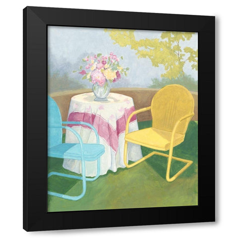 Garden Conversation II Black Modern Wood Framed Art Print with Double Matting by Meagher, Megan