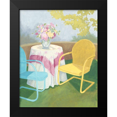 Garden Conversation II Black Modern Wood Framed Art Print by Meagher, Megan