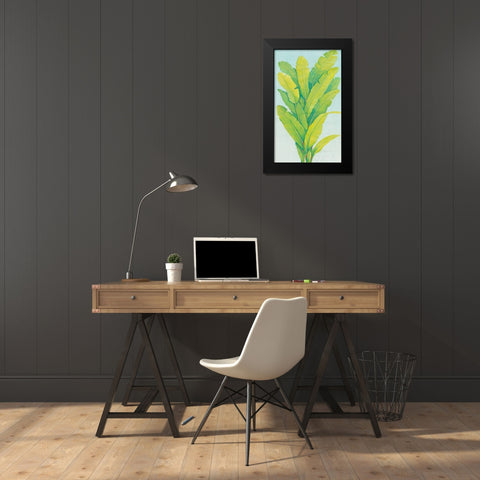 Chartreuse Tropical Foliage II Black Modern Wood Framed Art Print by OToole, Tim
