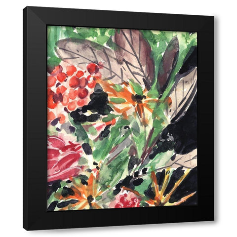 Garden Fest II Black Modern Wood Framed Art Print with Double Matting by Wang, Melissa