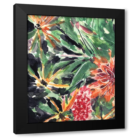 Garden Fest III Black Modern Wood Framed Art Print with Double Matting by Wang, Melissa