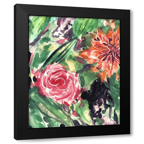 Garden Fest IV Black Modern Wood Framed Art Print with Double Matting by Wang, Melissa