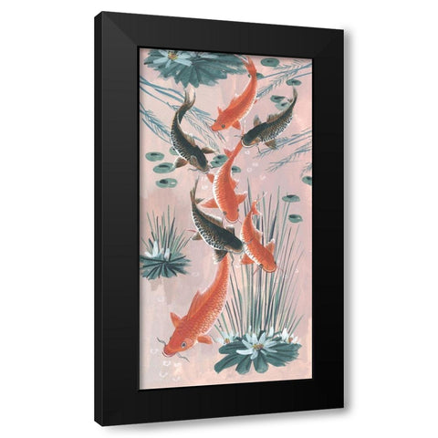 Traditional Koi Pond I Black Modern Wood Framed Art Print by Wang, Melissa