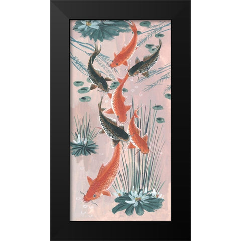 Traditional Koi Pond I Black Modern Wood Framed Art Print by Wang, Melissa