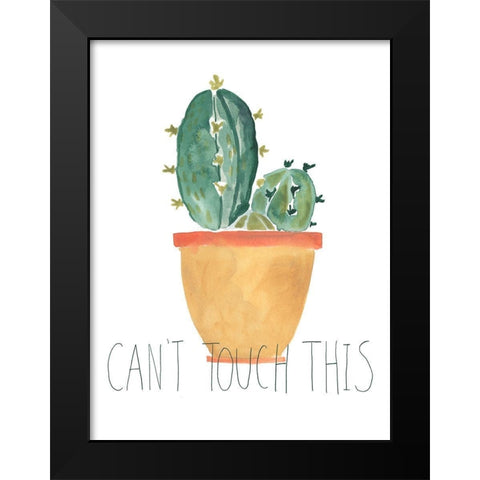 Punny Plant I Black Modern Wood Framed Art Print by Vess, June Erica