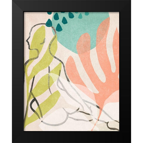 Tropical Nude I Black Modern Wood Framed Art Print by Vess, June Erica
