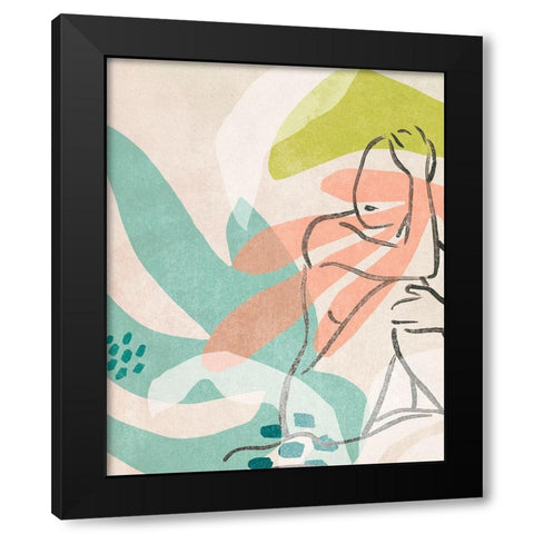 Tropical Nude II Black Modern Wood Framed Art Print with Double Matting by Vess, June Erica
