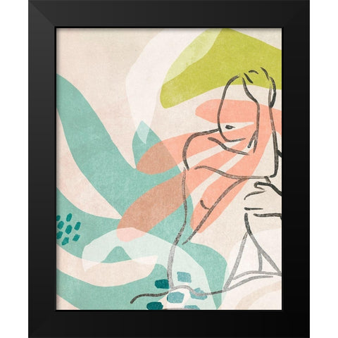 Tropical Nude II Black Modern Wood Framed Art Print by Vess, June Erica