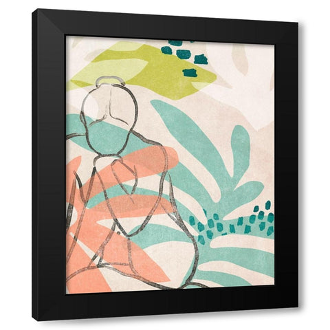 Tropical Nude III Black Modern Wood Framed Art Print by Vess, June Erica