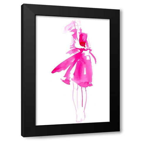 Fuchsia Street Fashion I Black Modern Wood Framed Art Print by Parker, Jennifer Paxton