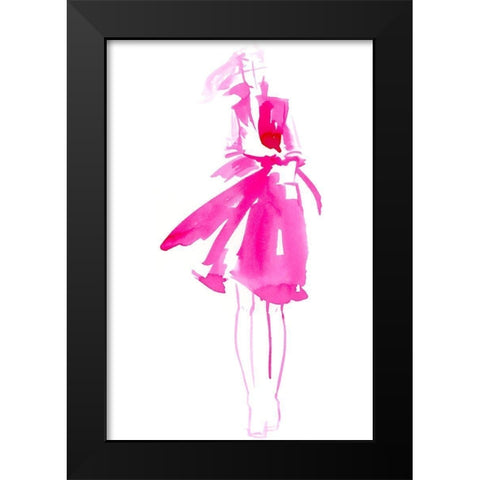 Fuchsia Street Fashion I Black Modern Wood Framed Art Print by Parker, Jennifer Paxton