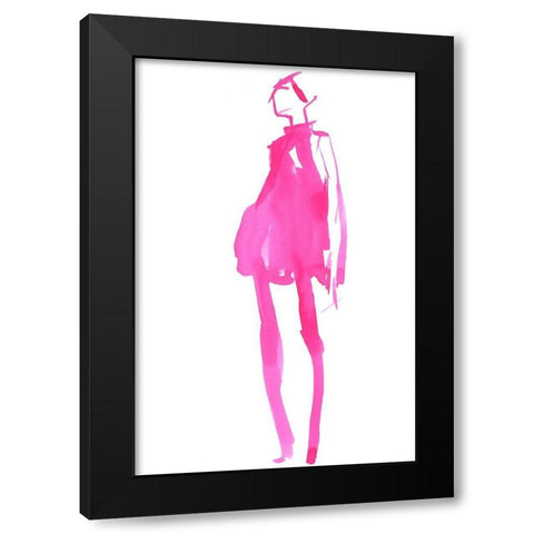 Fuchsia Street Fashion II Black Modern Wood Framed Art Print by Parker, Jennifer Paxton