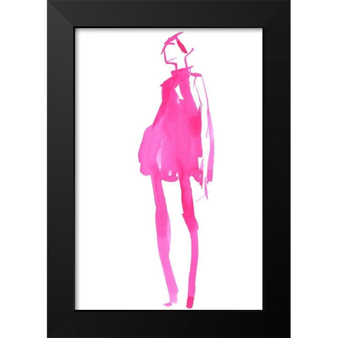 Fuchsia Street Fashion II Black Modern Wood Framed Art Print by Parker, Jennifer Paxton