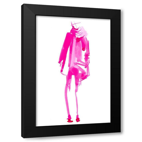 Fuchsia Street Fashion III Black Modern Wood Framed Art Print by Parker, Jennifer Paxton