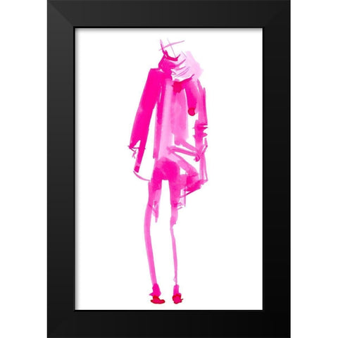 Fuchsia Street Fashion III Black Modern Wood Framed Art Print by Parker, Jennifer Paxton