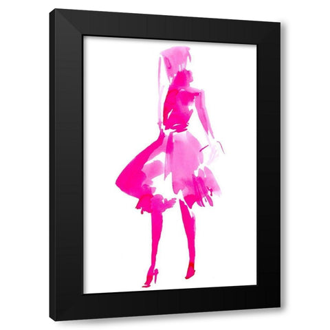 Fuchsia Street Fashion IV Black Modern Wood Framed Art Print by Parker, Jennifer Paxton
