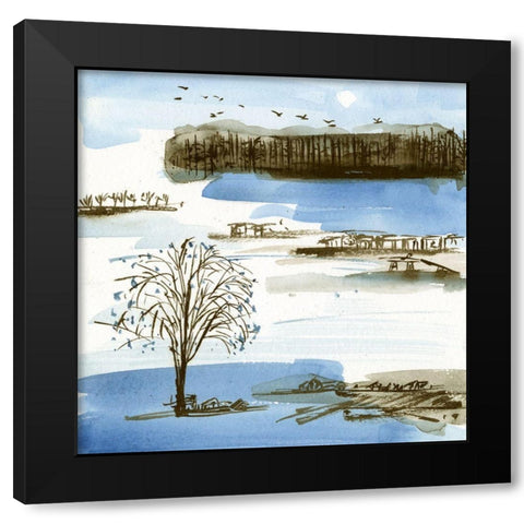 Village Peak I Black Modern Wood Framed Art Print with Double Matting by Wang, Melissa