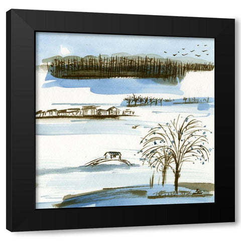 Village Peak II Black Modern Wood Framed Art Print by Wang, Melissa