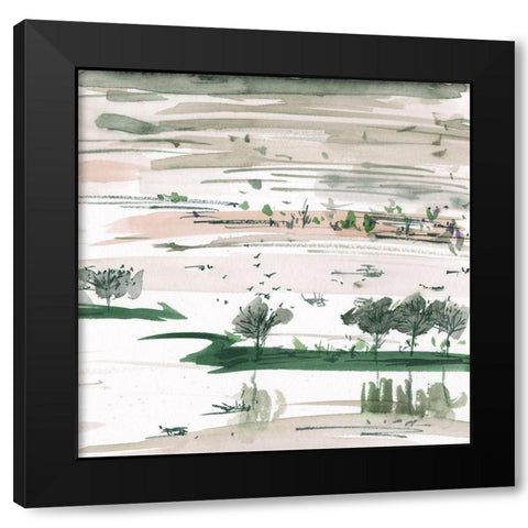 From Here to Somewhere I Black Modern Wood Framed Art Print by Wang, Melissa