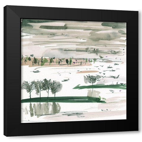 From Here to Somewhere II Black Modern Wood Framed Art Print by Wang, Melissa