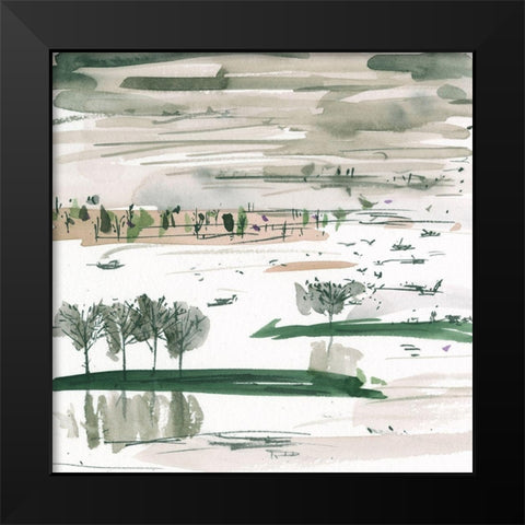 From Here to Somewhere II Black Modern Wood Framed Art Print by Wang, Melissa