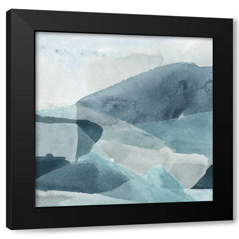 Blue Range II Black Modern Wood Framed Art Print with Double Matting by Vess, June Erica