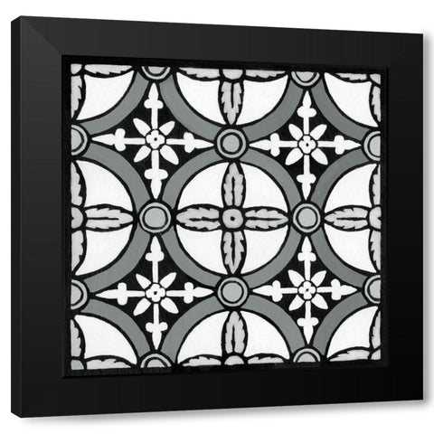 Non-embellish Renaissance Tile I Black Modern Wood Framed Art Print with Double Matting by Vision Studio