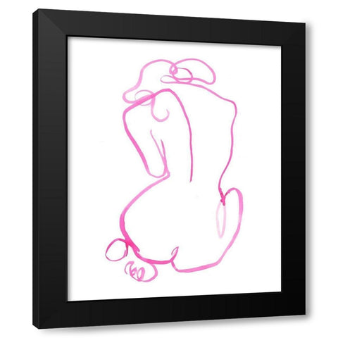 Bold Blind Contour I Black Modern Wood Framed Art Print by Parker, Jennifer Paxton