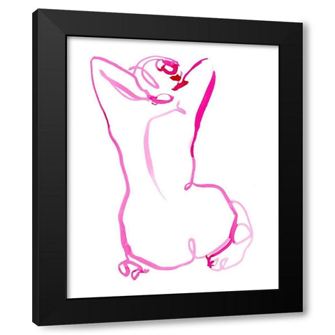 Bold Blind Contour II Black Modern Wood Framed Art Print by Parker, Jennifer Paxton