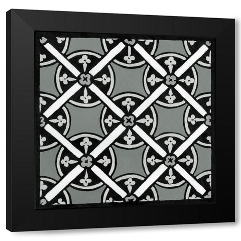 Non-embellish Renaissance Tile III Black Modern Wood Framed Art Print with Double Matting by Vision Studio