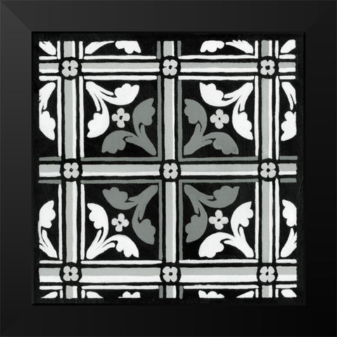 Non-embellish Renaissance Tile IV Black Modern Wood Framed Art Print by Vision Studio