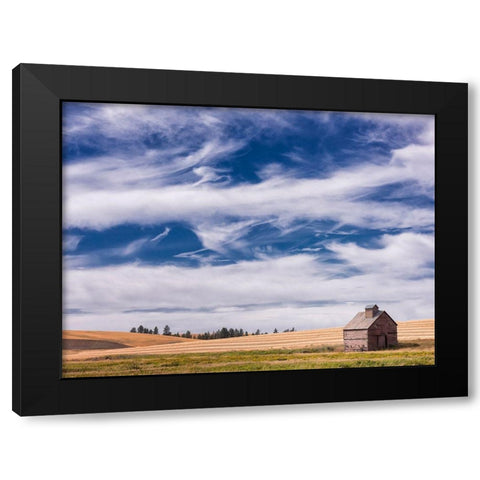 Farm and Field I Black Modern Wood Framed Art Print by PHBurchett