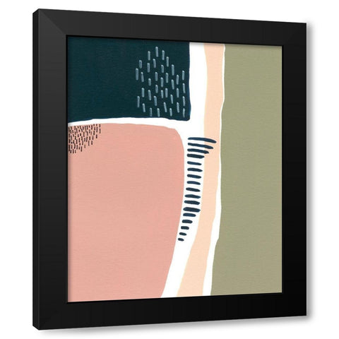 Simple Marks I Black Modern Wood Framed Art Print with Double Matting by Moore, Regina