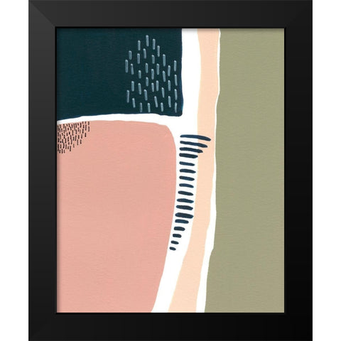 Simple Marks I Black Modern Wood Framed Art Print by Moore, Regina