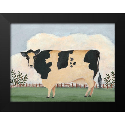 Folk Farm II Black Modern Wood Framed Art Print by Moore, Regina