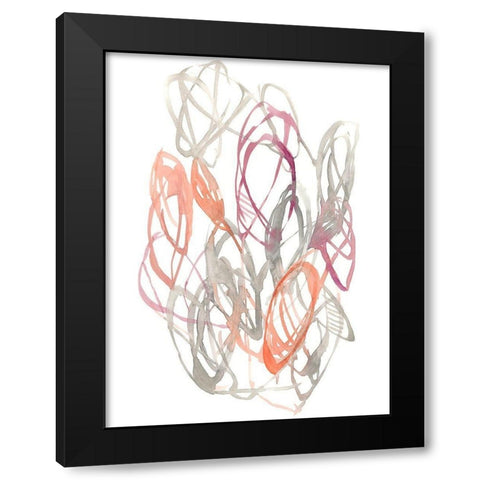 Connected Orbits II Black Modern Wood Framed Art Print with Double Matting by Goldberger, Jennifer