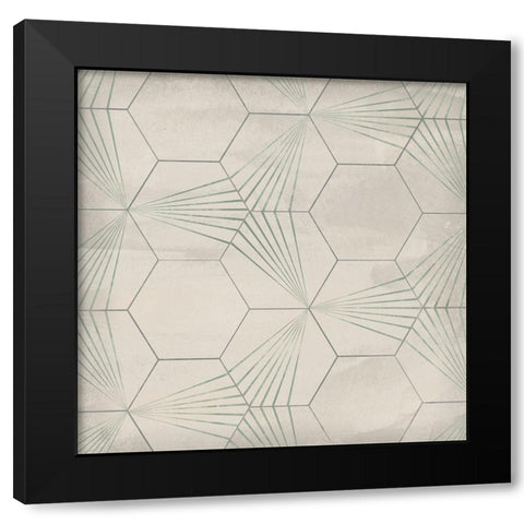 Hexagon Tile I Black Modern Wood Framed Art Print with Double Matting by Vess, June Erica