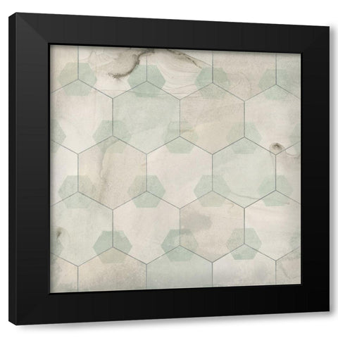 Hexagon Tile III Black Modern Wood Framed Art Print by Vess, June Erica