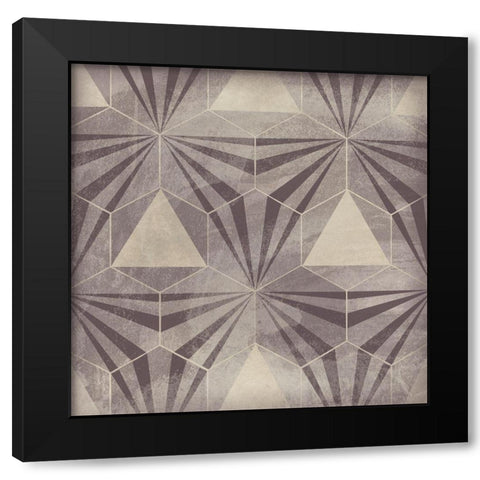 Hexagon Tile VI Black Modern Wood Framed Art Print by Vess, June Erica
