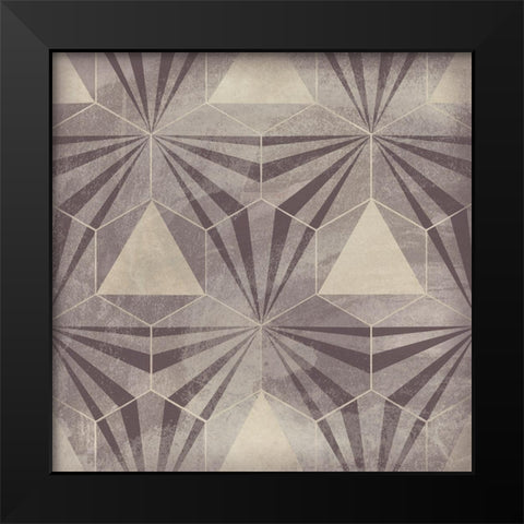 Hexagon Tile VI Black Modern Wood Framed Art Print by Vess, June Erica