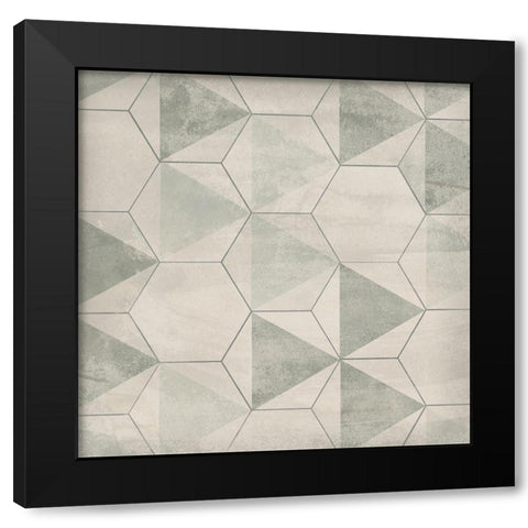 Hexagon Tile IX Black Modern Wood Framed Art Print by Vess, June Erica