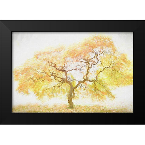 Golden Tree Black Modern Wood Framed Art Print by PHBurchett