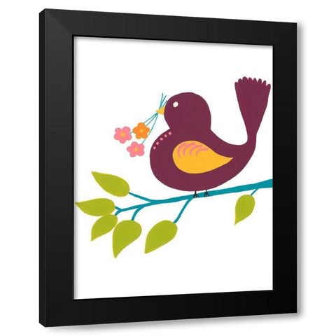 Cute Bird IV Black Modern Wood Framed Art Print by Moore, Regina